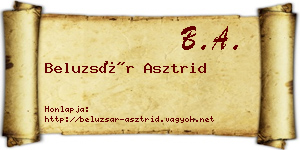 Beluzsár Asztrid névjegykártya